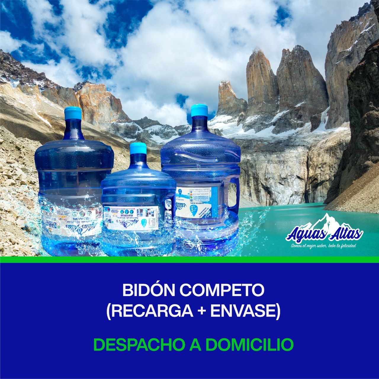 Agua bidon 20 litros retornable - A Domicilio - AyF Market Gourmet