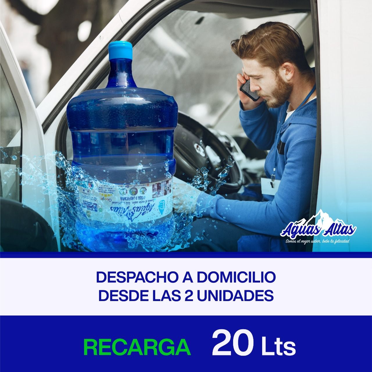 Recarga de agua bidón 12 y 20 litros - Con despacho a domicilio.